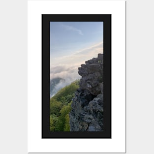 Misty Mountain Cliff in Appalachia Posters and Art